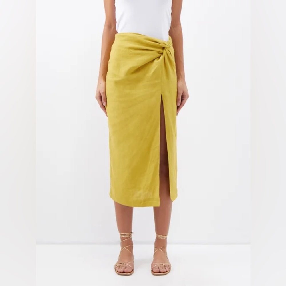 NWT Casa Raki organic linen wrap skirt with zipper